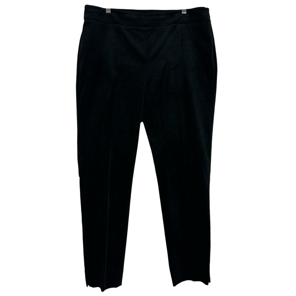 Talbots Chatham Ankle Pants Women Size 12 Velveteen Black Side Zip Holidays